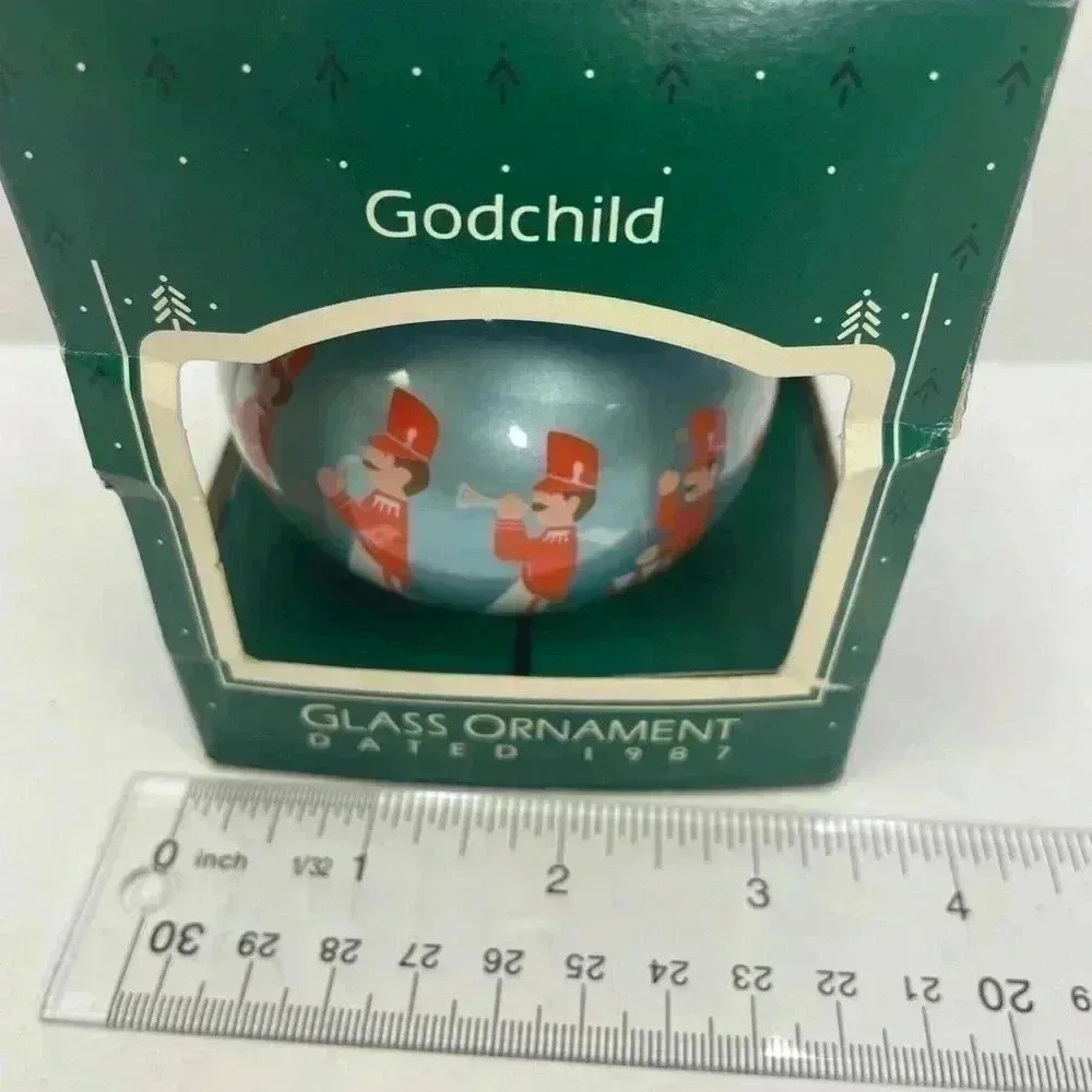 Hallmark Keepsake Glass Ornament-  Godson Dated 1987